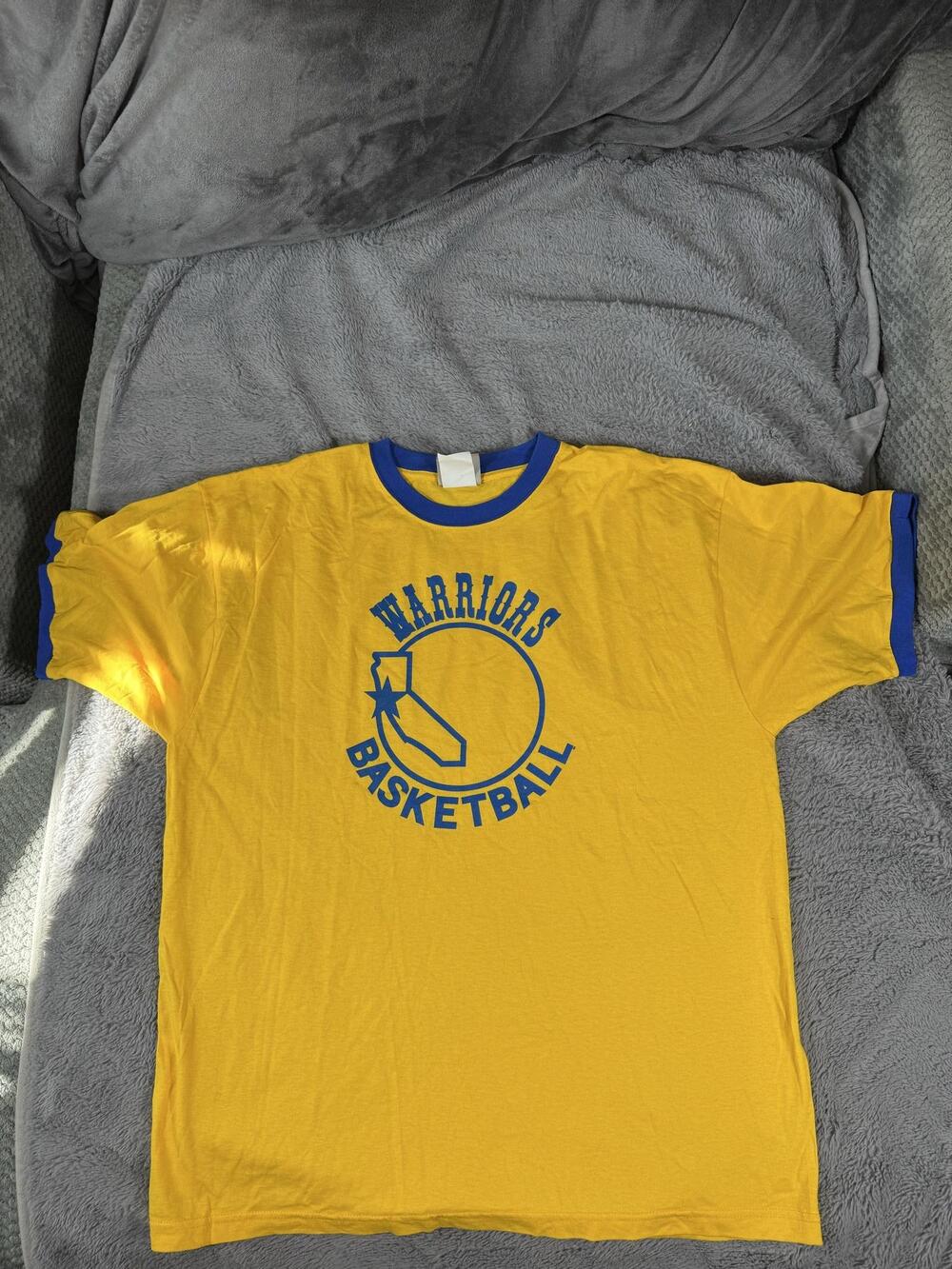 Golden State Warriors Shirt Mens 2XL Yellow NBA Basketball Hardwood Classics Tee